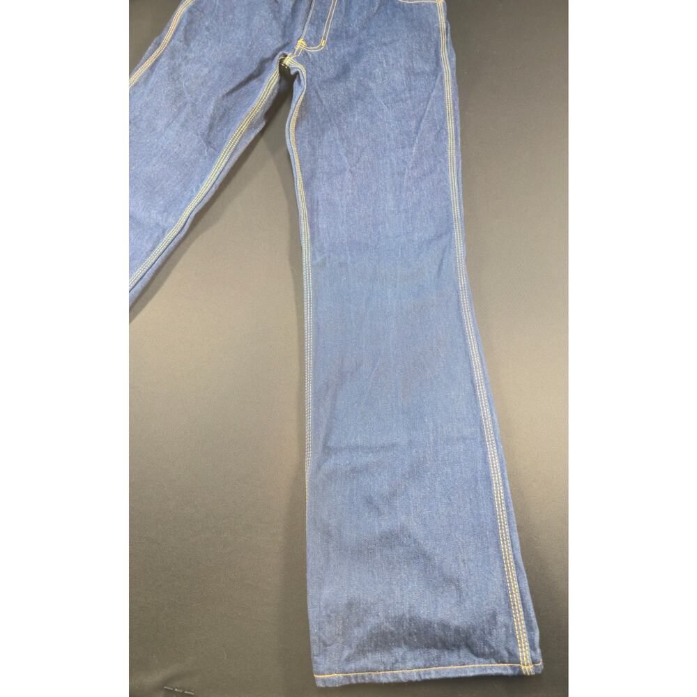 Vintage Hash Jeans Dark Wash Flare Leg Denim Star Pocket High Rise Trousers 27 - Picture 4 of 16